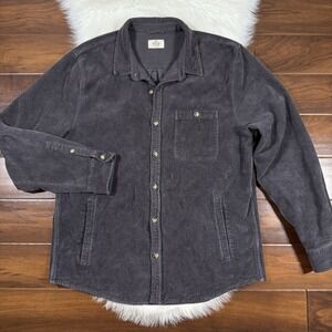 Marine Layer Men's Size XL Gray Max Broken In Corduroy Overshirt Shacket